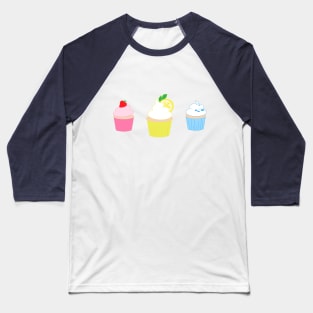 Three Cupcakes Baseball T-Shirt